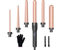 BESTOPE PRO plaukų garbanojimo žnyplės 6 viename su 6 antgaliais ir LED ekranu F8