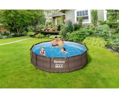 Bestway rėminis baseinas su filtravimo pompa, 366 x 100 cm, 9150 l, rataninis dizainas