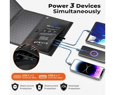 BigBlue saulės baterija 28 W, lankstoma, 2x USB-C, 1x USB-A, IP44, nešiojama, B401 LG-US