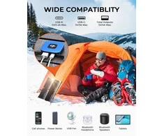 BigBlue saulės telefono įkroviklis 25 W, su USB-A ir USB-C, atsparus vandeniui IP68, sulankstomas