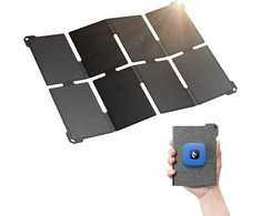BigBlue saulės telefono įkroviklis 25 W, su USB-A ir USB-C, atsparus vandeniui IP68, sulankstomas