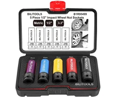 BILITOOLS smūginių ratų veržlių galvučių rinkinys 1/2 col., 15–22 mm, B1R95499