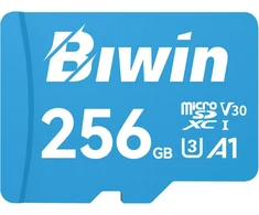 BIWIN 256 GB Micro SDXC atminties kortelė, UHS-I, V30, U3, 10 klasės, MS100