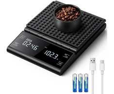Virtuvinės svarstyklės BKXCHA skaitmeninės kavos svarstyklės su laikmačiu, 5kg / 0.1 g, ASB01-YC24SHG0032
