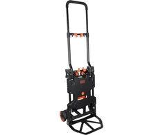 Black &amp; Decker Juodas+DECKER sulankstomas platforminis vežimėlis 2 viename, teleskopinė rankena, maksimali apkrova 120 kg, BXWT-H206