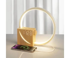 blonbar naktinė LED lempa su žadintuvu, USB įkrovimu 10 W ir liečiamu valdymu AJ310B