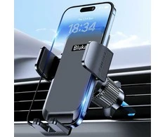 Blukar automobilinis telefono laikiklis ant oro grotelių, 4–7" telefonams, juodas