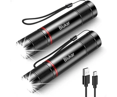 Blukar LED žibintuvėlis, įkraunamas, 2000 lm, aliuminis, 1800 mAh, USB-C, K9132