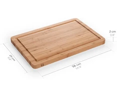 Blumtal bambukinė pjaustymo lenta su grioveliu, 38 x 25 x 2 cm, antibakterinė, 2 cm storio