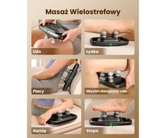 BOB AND BRAD masažinis pistoletas TheraPanel su 4 galvutėmis, USB-C, modelis A1