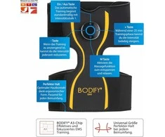Bodify EMS Noga Trainer Pro elektromiostimuliacijos diržas kojų raumenims, neopreninis, juodas