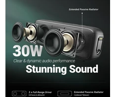 BOGASING nešiojama Bluetooth kolonėlė 30 W, atspari vandeniui, 35 h grojimo laikas, Bluetooth 5.3, G6