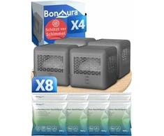 BonAura AirOne Select elektros nereikalaujantis oro sausintuvas, 4 vnt., iki 40 m², su 8 x 400g užpildais