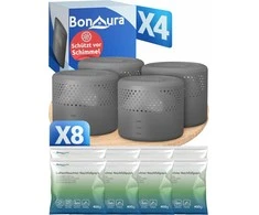 BonAura AirOne Select pasyvus oro sausintuvas, 4 vnt., iki 40 m², su 8 x 400g granulėmis