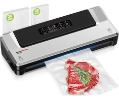 Bonsenkitchen vakuuminė pakavimo mašina 135 W, nerūdijančio plieno, automatinis valdymas, VS2100
