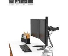 BONTEC dvigubas stalinis monitorių laikiklis 13–27 col., VESA 75 × 75/100 × 100 mm, MFS 002
