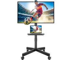 BONTEC mobilus televizoriaus stovas su ratukais 23–60 colių, VESA 400 × 400 mm, TC004B