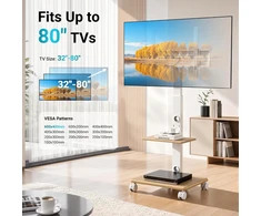 BONTEC mobilus televizoriaus stovas su ratukais 32–80 col., iki 60 kg, FITW-2WW