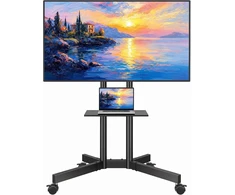 BONTEC mobilus televizoriaus stovas su ratukais 32–85 col. televizoriams, iki 55 kg, FN611-FBA