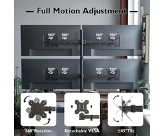 BONTEC stalinis laikiklis 4 monitoriams 13–27 colių, VESA 75 × 75/100 × 100, MDM004