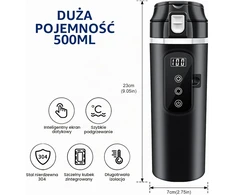 BORDEAG automobilinis elektrinis virdulys 500 ml 12–24 V su LCD ekranu CAN-XR-cshuihu2