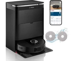 Bosch robotas dulkių siurblys Spotless Max su mopavimo funkcija, 11000 Pa siurbimo galia, juodas, BCRDW3B