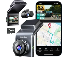 BOTSLAB automobilinis vaizdo registratorius 4K + 1080p su Wi-Fi, GPS ir G300H Plus