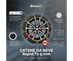 Bottari Italy Bottari sniego grandinės lengviesiems automobiliams Rapid T2, 9 mm, 140 dydis, 18835