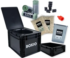BOXIO mobili kompostuojanti tualeto dėžė, atskyrimo funkcija, 40 x 30 x 28 cm, juoda, BOX-TOI-BL-403027-MAX