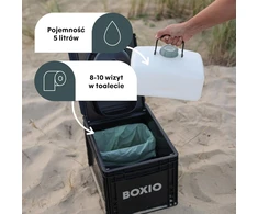 BOXIO mobilus sausas tualetas, kompaktiškas, 40 x 30 x 28 cm, plastikinis, juodos spalvos, BOX-TOI-BL-403027-10