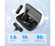 Boya belaidis lavalier mikrofonų sistema BOYALINK, 2 siųstuvai, USB-C, Lightning, 2.4 GHz