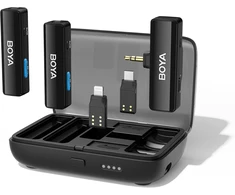 Boya belaidis lavalier mikrofonų sistema BOYALINK, 2 siųstuvai, USB-C, Lightning, 2.4 GHz