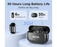 BOYA belaidis mini lavalier mikrofonas su USB-C ir Lightning, 100 m, triukšmo slopinimu