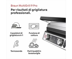 Braun MultiGrill 9 Pro CG9160 elektrinis kontaktinis grilis, 2200 W, su termosonda