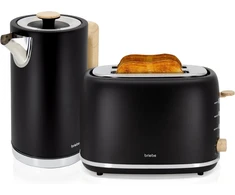 briebe Nordic pusryčių rinkinys – 2 riekelių duonos skrudintuvas, 6 apkepimo lygiai, elektrinis virdulys 1,7 l, 2200 W, juodas