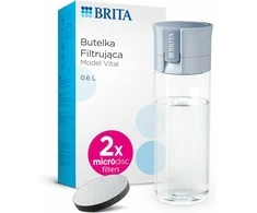 BRITA vandens butelis su filtru Vital 0,6 l, 2 MicroDisc filtrai, pastelinis mėlynas