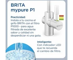 Brita vandens maišytuvas su filtru mypureP1, nerūdijančio plieno, 26,5 cm