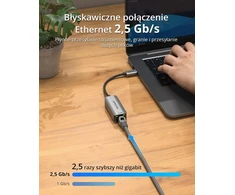 BrosTrend USB-C į Ethernet adapteris 2.5 Gb/s su USB-C 3.2 jungtimi