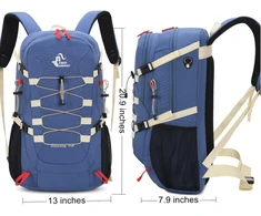 Bseash turistinis vandeniui atspari kuprinė 40 l su lietaus apsauga, 53 cm, mėlyna, 0219