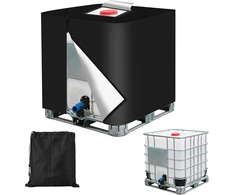 BUCOMTU IBC 1000 l bako apsauginis uždangalas, 420D Oxford, UV atsparus, užtrauktukas, juodas