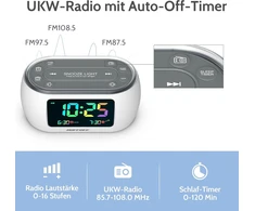 BUFFBEE skaitmeninis radijo žadintuvas su FM radiju ir 7 spalvų naktine lempute RS1