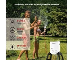 Camplux dujinis momentinis vandens šildytuvas su pompa, LPG, 10 kW, 5 l/min, AY132Max-DE