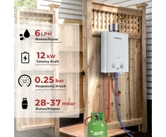 Camplux dujinis momentinis vandens šildytuvas, 6 l/min, 12 kW, balta, BW158C