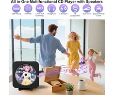 Canareen nešiojamas CD grotuvas su Bluetooth 5.1, FM radiju ir USB, modelis 909