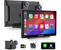 Carpuride automobilinis multimedijos grotuvas su 9 colių HD jutikliniu ekranu, CarPlay, Android Auto ir 4K priekinė bei galinė kamera, W905