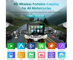 Carpuride motociklo GPS navigacija su 5 colių lietimui jautriu ekranu, belaidžiu CarPlay ir Android Auto, Bluetooth, IP67, W502S PRO