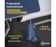 Cartrend hidraulinis butelinis automobilio keltuvas 2 t, 168–308 mm, modelis 10005