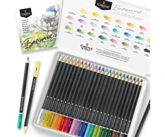 Castle Art Supplies 24 spalvotų pieštukų rinkinys botanikos menui, metalinė dėžutė