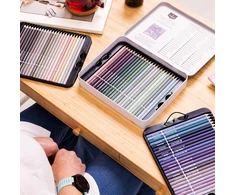 Castle Art Supplies 72 spalvotų pieštukų rinkinys su minkštu vašku, metalinėje dėžutėje, suaugusiems menininkams CAS-72-HARMONIOUS