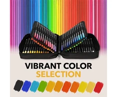 Castle Art Supplies 72 spalvotų pieštukų rinkinys su minkštu grafitu ir užsegamu dėklu CAS-72CPZ